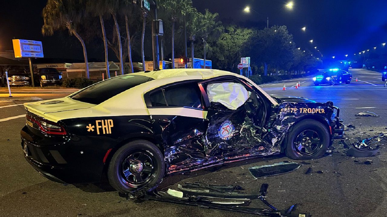 FHP Drunk driver slams into trooper s cruiser